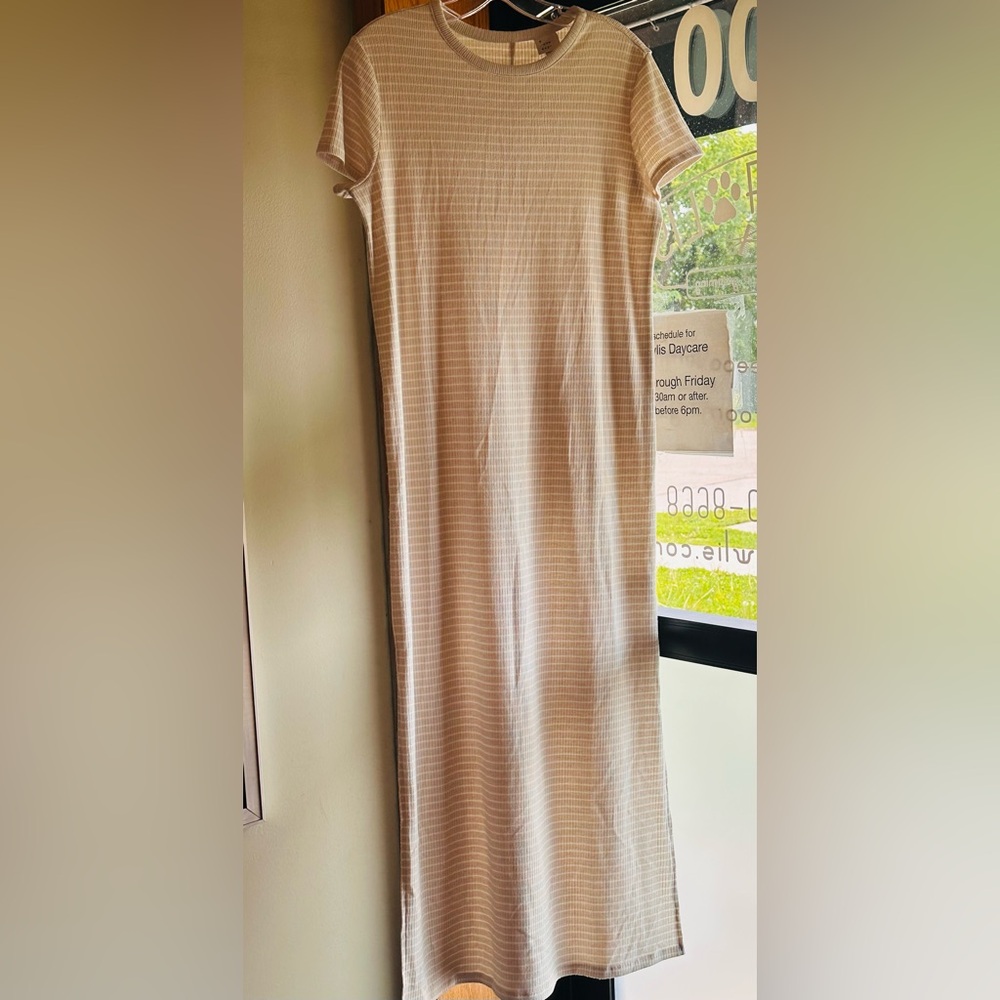 A New Day Cream Ribbed Pencil Maxi Dress